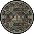 Art Carpet 5 Ft. Kensington Collection Patchwork Woven Round Area Rug, Black 841864104000